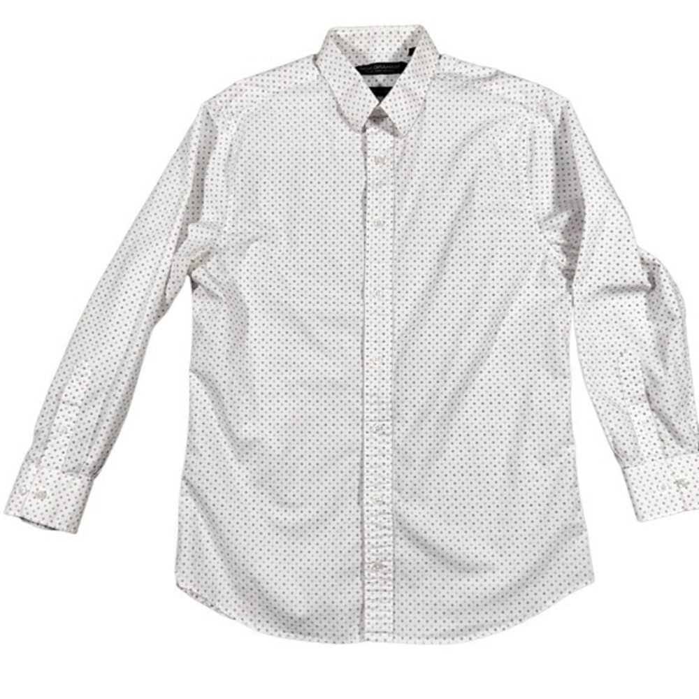 Nick Graham Men’s Dress Shirt Stretch Modern Fit M 15.5 32-33 White Diamond